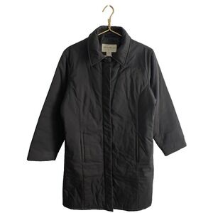 Eddie Bauer Long Puffer Jacket Womens Medium Black Tapered Packable Classic